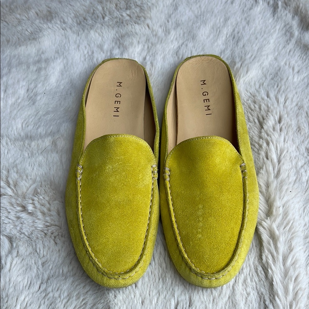 M. Gemi Yellow Suede Loafers
